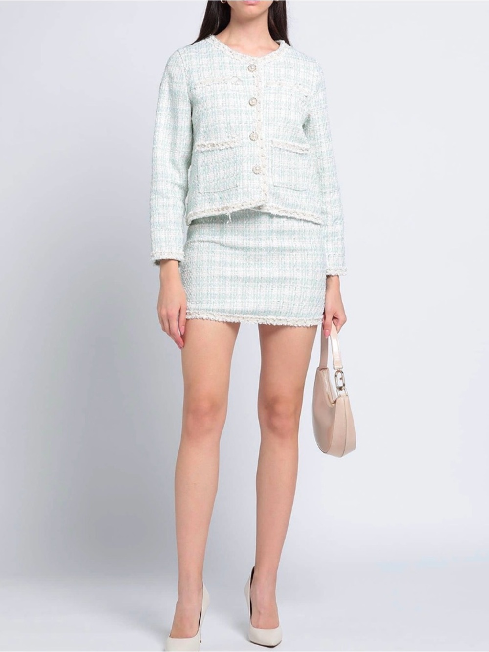 Elegant Tweed Set (Jacket & Skirt)